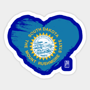 U.S. State - I Love South Dakota - South Dakota Flag Sticker